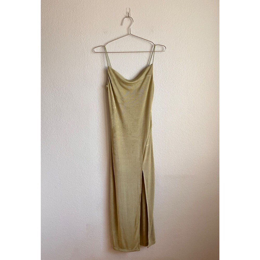Petal + Pup Diani Bodycon Midi Dress in Olive Green Size US 2